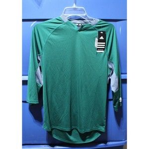 Adidas Fielder's Choice Baseball 3/4 Sleeve Raglan Mens Shirt Green NWT xs